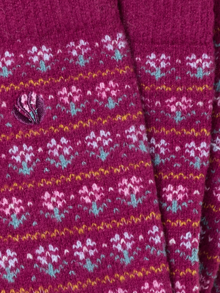 FatFace Burgundy Fairisle Socks - Image 2 of 2