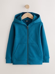 Teal Zip Through Sweat Hoodie (3-16yrs) - Image 1 of 4