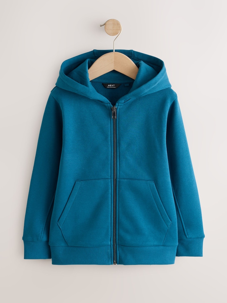 Teal Zip Through Sweat Hoodie (3-16yrs) - Image 1 of 4
