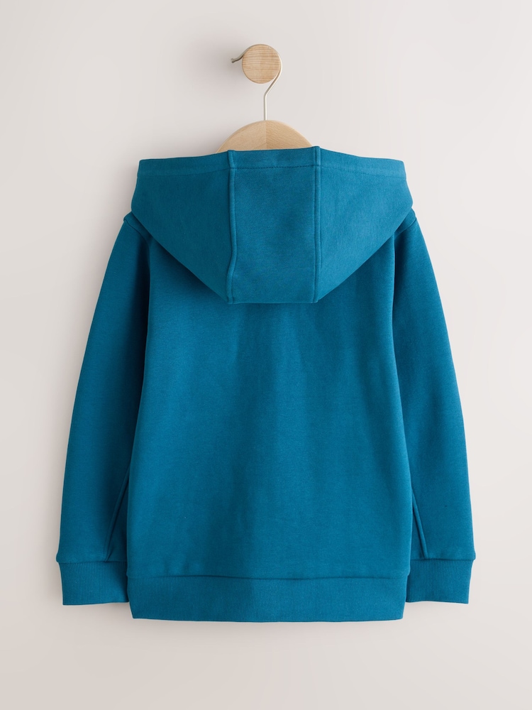Teal Zip Through Sweat Hoodie (3-16yrs) - Image 2 of 4