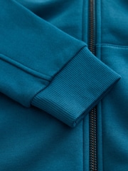 Teal Zip Through Sweat Hoodie (3-16yrs) - Image 4 of 4