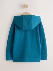 Teal Zip Through Sweat Hoodie (3-16yrs) - Image 6 of 8