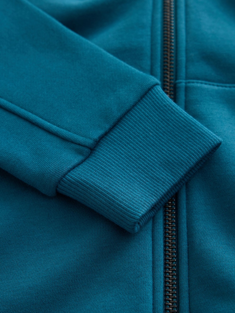 Teal Zip Through Sweat Hoodie (3-16yrs) - Image 8 of 8 Teal Zip Through Sweat Hoodie (3-16yrs) - Image 8 of 8