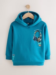Teal Blue Headphones Regular Fit Older Graphic Print Hoodie (3-16yrs) - Image 1 of 5