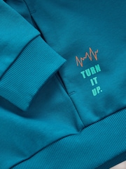 Teal Blue Headphones Regular Fit Older Graphic Print Hoodie (3-16yrs) - Image 4 of 5