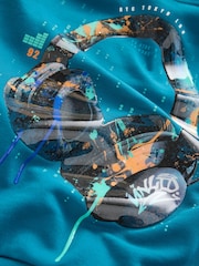 Teal Blue Headphones Regular Fit Older Graphic Print Hoodie (3-16yrs) - Image 5 of 5