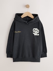 Washed Charcoal Relaxed Fit Graphic Hoodie (3-16yrs) - Image 5 of 8