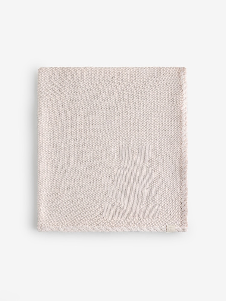 Rosa - Benetton Decke mit Häschen-Logo - Bild 1 von 1