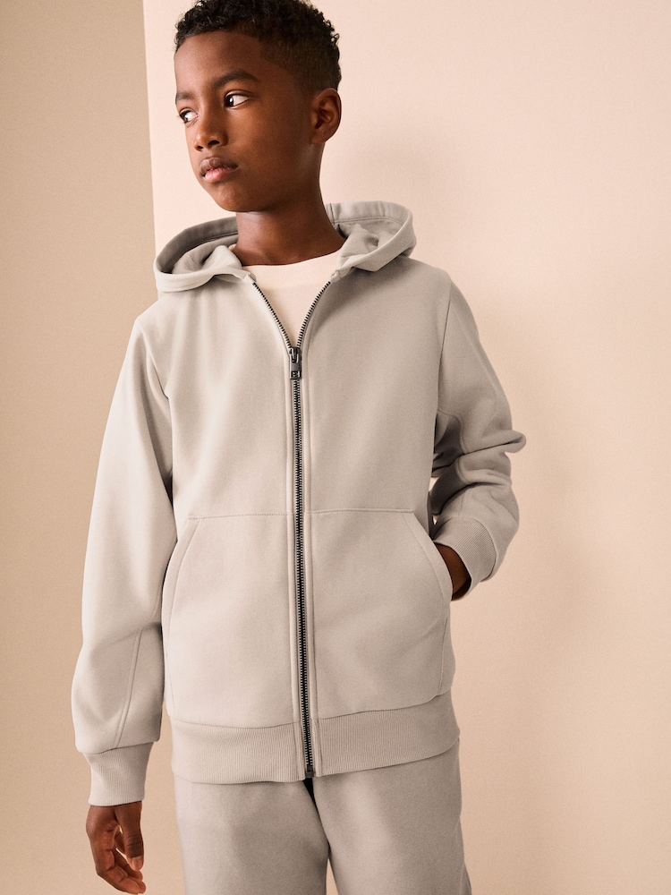 Ecru Zip Through Sweat Hoodie (3-16yrs) - Image 1 of 9 Ecru Zip Through Sweat Hoodie (3-16yrs) - Image 1 of 9