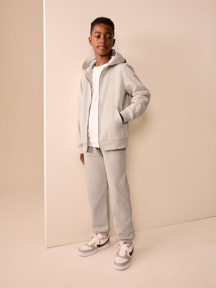 Ecru Zip Through Sweat Hoodie (3-16yrs) - Image 2 of 9 Ecru Zip Through Sweat Hoodie (3-16yrs) - Image 2 of 9