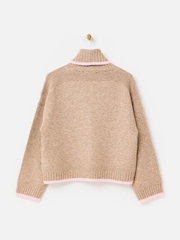 Oliver Bonas Brown Roll Neck Knitted Jumper - Image 4 of 8
