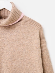 Oliver Bonas Brown Roll Neck Knitted Jumper - Image 6 of 8
