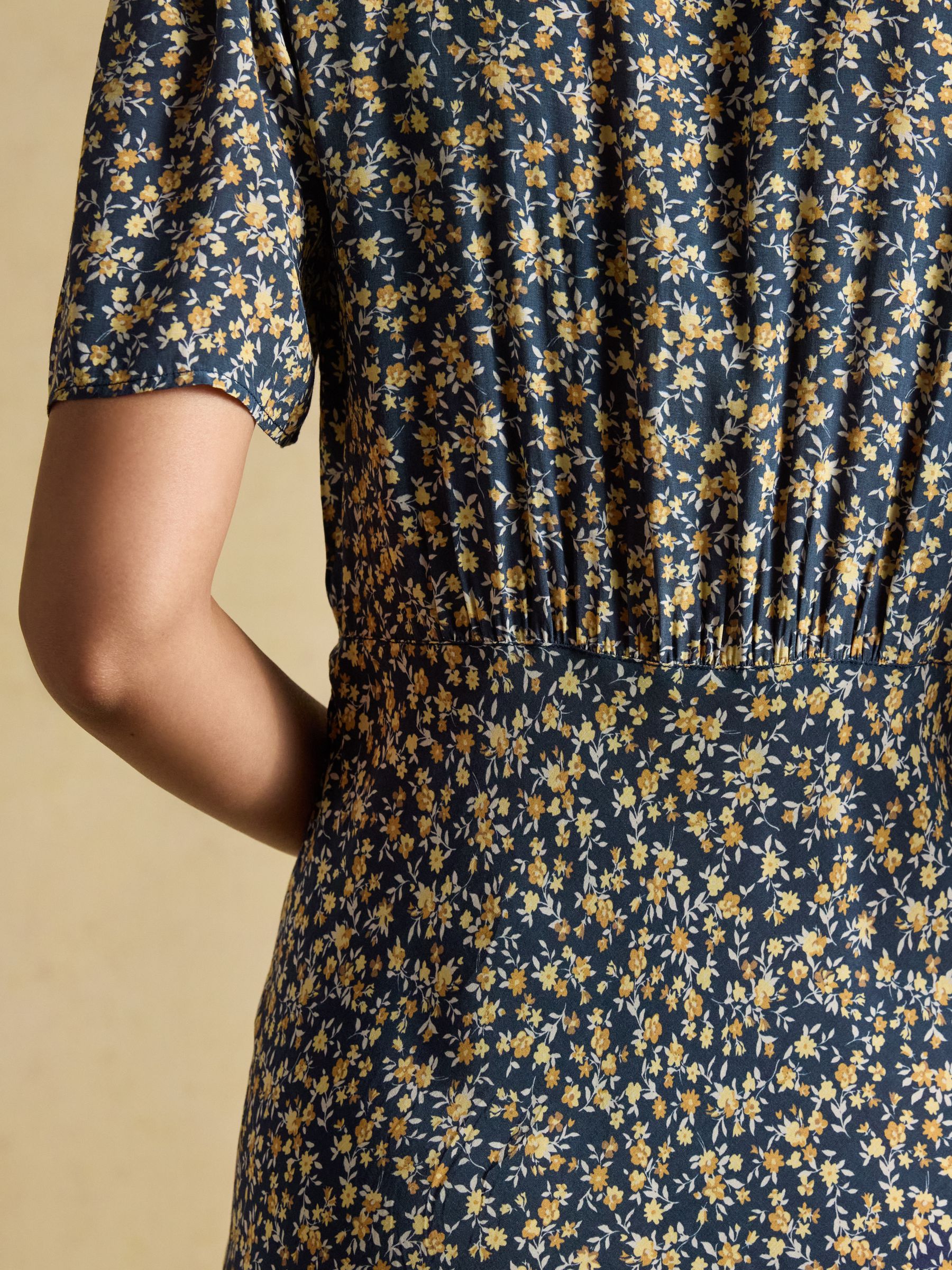 Buy Joules Lainey Navy & Yellow Ditsy Bias Cut Maxi Dress from
