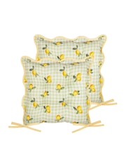 Furn Set of 2 Sage Fruits Lemons Seat Pads - Image 1 of 4