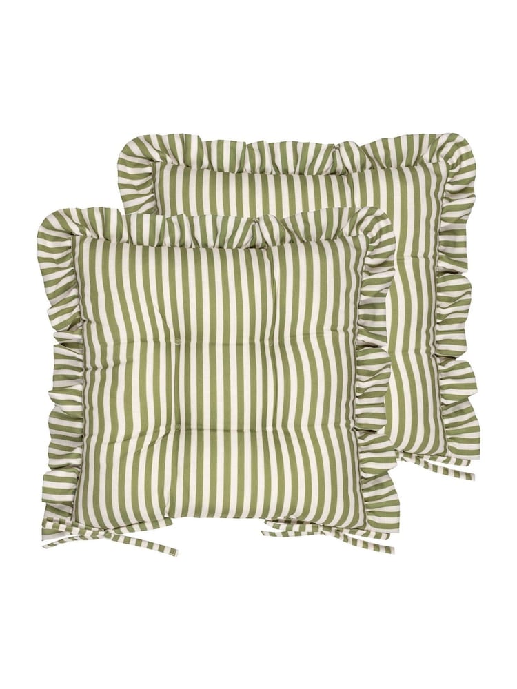 Wylder Set of 2 Millie Ruffle Seat Pads - תמונה 2 מתוך 6