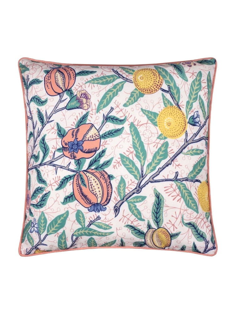 Morris & Co Coral Lemon Fruits Outdoor Cushion - Image 2 of 6