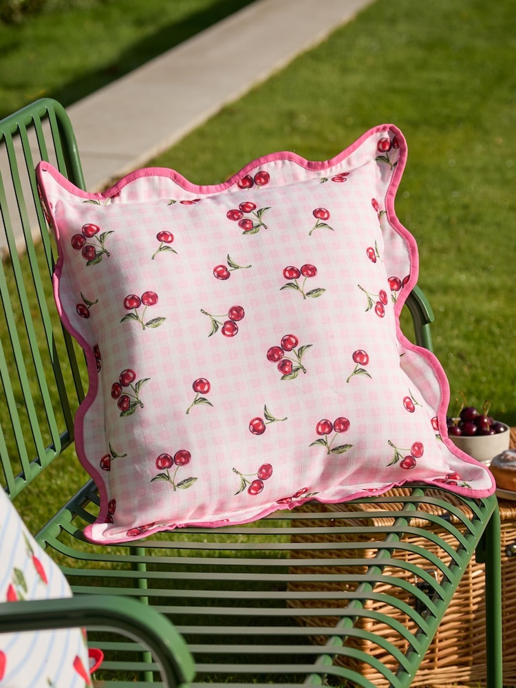Furn Pink Fruits Cherries Outdoor Cushion - Image 1 of 5