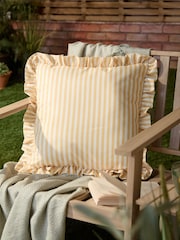 Wylder Yellow Millie Ruffle Striped Outdoor Cushion - Image 1 of 5