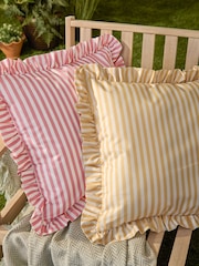 Wylder Yellow Millie Ruffle Striped Outdoor Cushion - Image 2 of 5