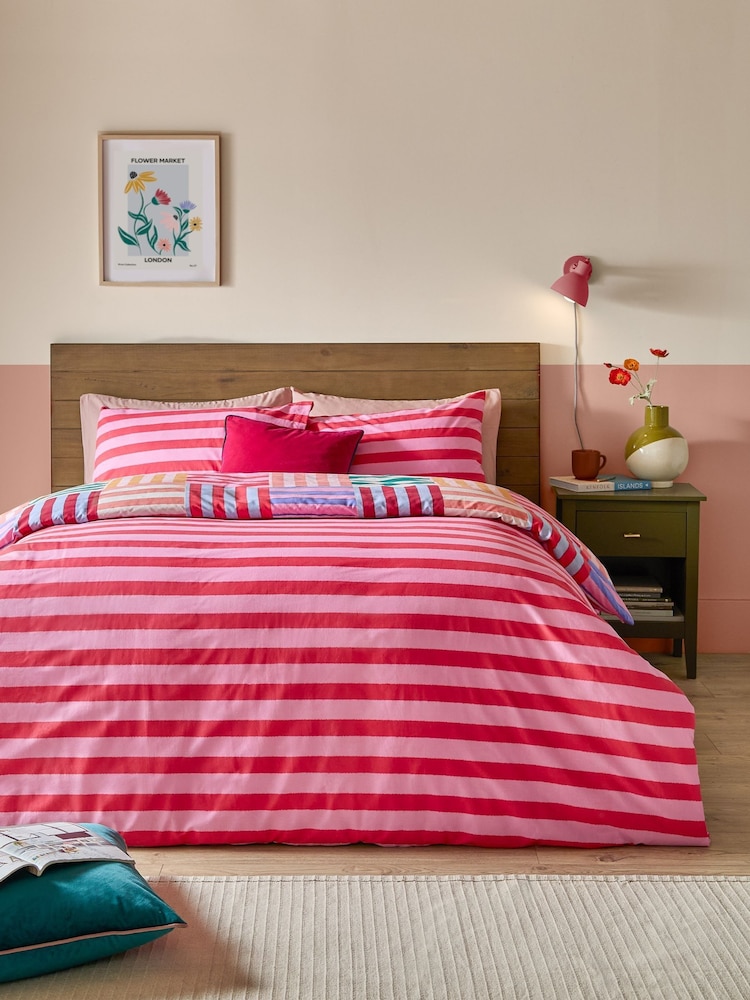 Furn Ana Stripe Duvet Cover and Pillowcase Set - Afbeelding 2 van 4