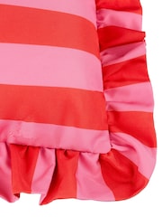 Furn Pink/Red Palm Royale Stripe Outdoor Cushion - Image 4 of 5