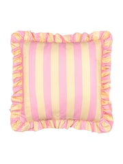 Furn Pink/Yellow Palm Royale Stripe Outdoor Cushion - Image 3 of 5