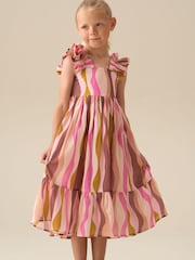 Angel & Rocket Pink Marley Wave Print Maxi Dress - Image 1 of 7