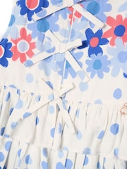 Angel & Rocket White Anais Spot Floral Print Tie Detail Dress - Image 6 of 6