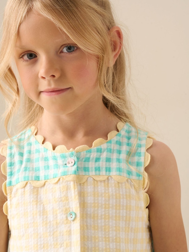 Angel & Rocket Yellow Ginny Pastel Gingham Bow Waist Dress - Image 2 of 7 Angel & Rocket Yellow Ginny Pastel Gingham Bow Waist Dress - Image 2 of 7