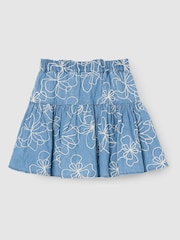 Angel & Rocket Maya Embroidered Denim Bow Skirt - صورة 5 من 6