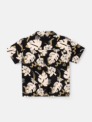 Angel & Rocket Black Finn Leaf Print Textured Shirt - Image 9 of 10