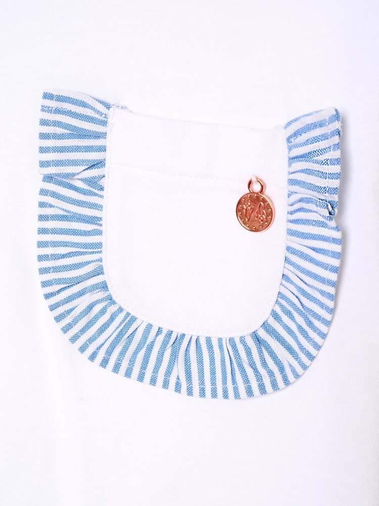 Angel & Rocket White Lacey Frill Pocket Oversized T-Shirt - Image 6 of 6 Angel & Rocket White Lacey Frill Pocket Oversized T-Shirt - Image 6 of 6