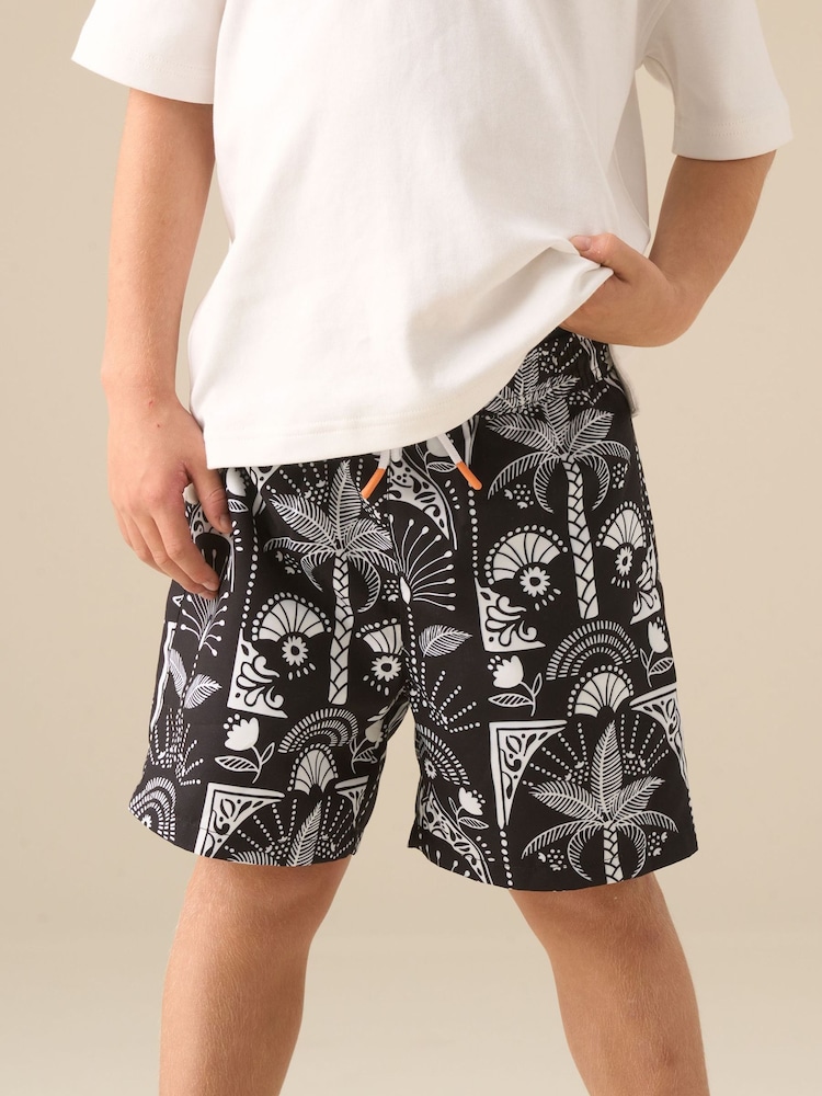 Angel & Rocket Black Sandy Print Swim Shorts - Image 1 of 3 Angel & Rocket Black Sandy Print Swim Shorts - Image 1 of 3