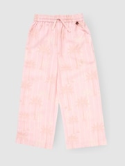 Angel & Rocket Pink Sarah Palm Print Tie Waist Trousers - Image 3 of 5