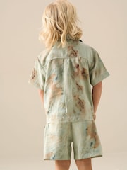 Angel & Rocket Brown Teddy Tie Dye Print Shorts - Image 3 of 7