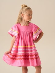Angel & Rocket Pink Electra Ric Rac Dress - Image 2 of 8