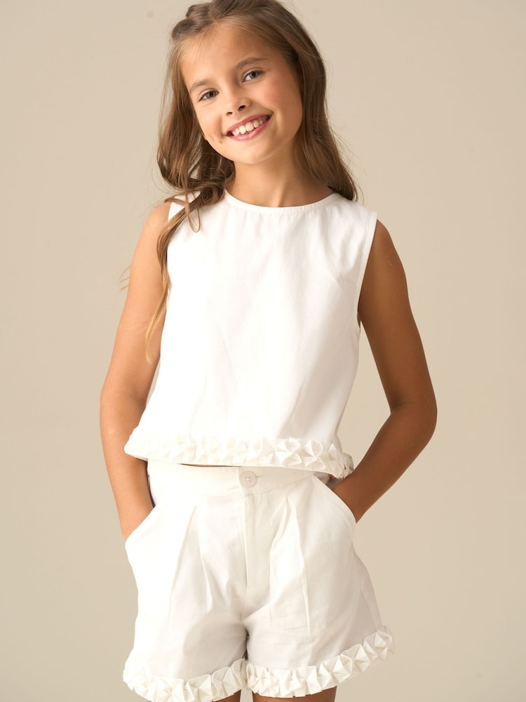 Angel & Rocket White Emmie White Woven Top - Image 1 of 7 Angel & Rocket White Emmie White Woven Top - Image 1 of 7