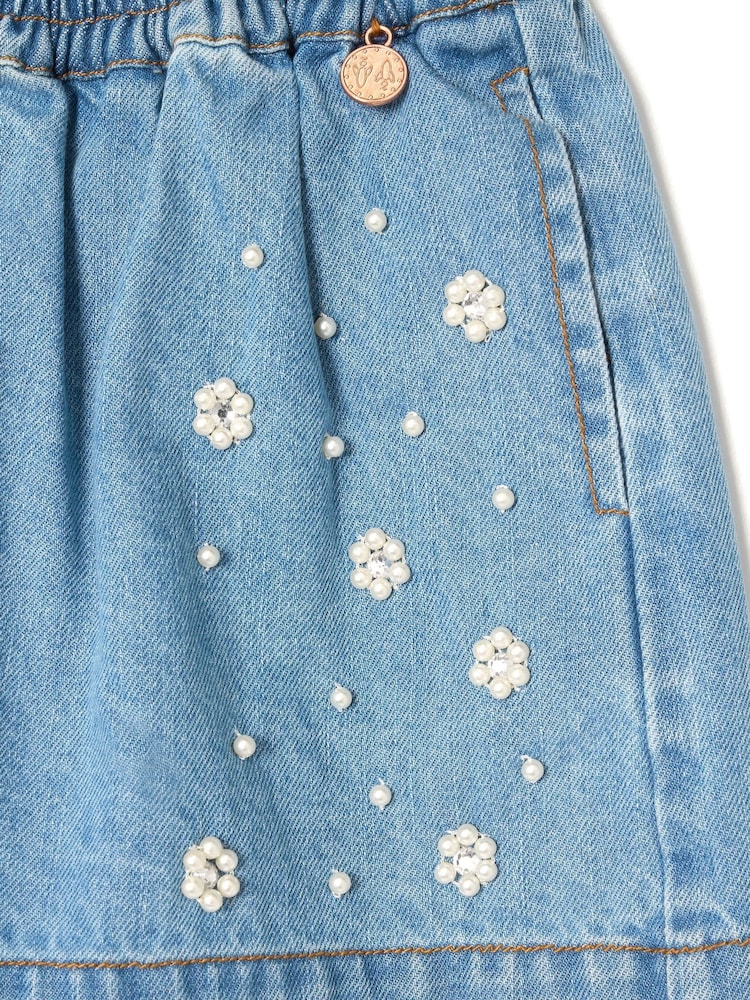 Angel & Rocket Blue Zeta Embellished Denim Shorts - Image 7 of 7 Angel & Rocket Blue Zeta Embellished Denim Shorts - Image 7 of 7