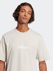 adidas Beige Essentials Linear Single Jersey T-Shirts - Image 4 of 6