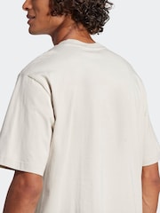 adidas Beige Essentials Linear Single Jersey T-Shirts - Image 5 of 6