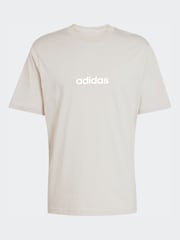adidas Beige Essentials Linear Single Jersey T-Shirts - Image 6 of 6