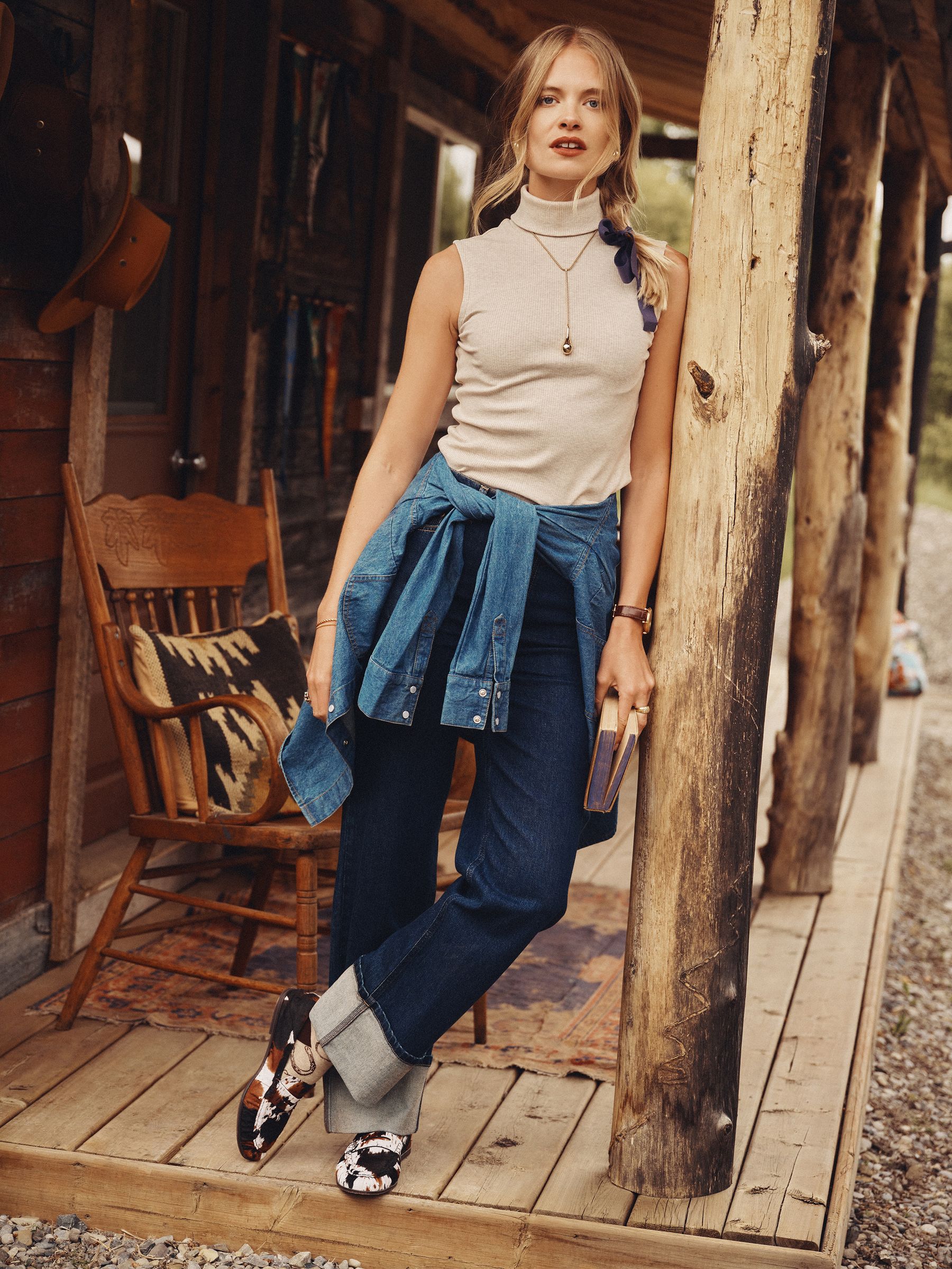 Joules Rinse Wash Denim Turn Back Jean - Image 1