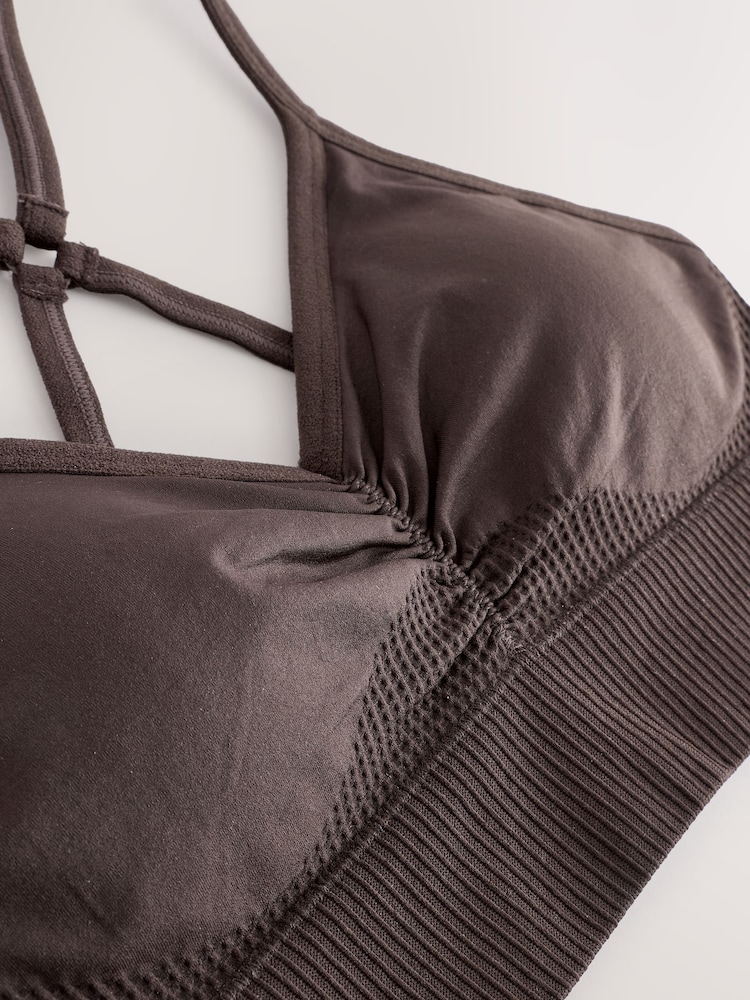 بني - حمالة صدر رياضية بدون درزات - صورة 2 من 3