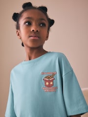 Blue Oversized Graphic Print T-Shirt (3-16yrs) - Image 2 of 8