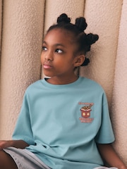 Blue Oversized Graphic Print T-Shirt (3-16yrs) - Image 3 of 8