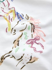 White Unicorn Sequin Graphic Oversized Boxy T-Shirt (3-16yrs) - Image 8 of 8