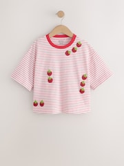 Rot gestreift - Beaded Tomato Oversized Boxy T-Shirt (3-16yrs) - Bild 6 von 9