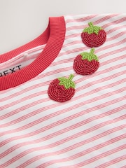Rot gestreift - Beaded Tomato Oversized Boxy T-Shirt (3-16yrs) - Bild 8 von 9