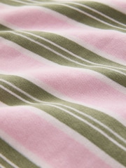Cream/Pink/Green Stripe Happy Hour Graphic Short Sleeve Sweat Top - Image 3 of 3