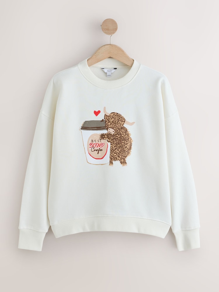 Cream Hamish Coffee Graphic Sweatshirt - Image 1 of 3